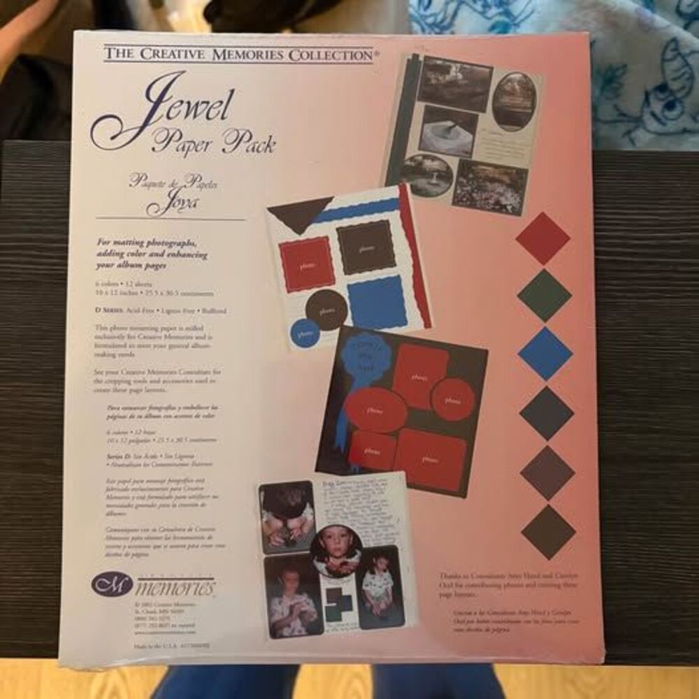 Creative Memories Jewel Paper Pack Cardstock Photo Mounting 12 Sheets 10”x12”